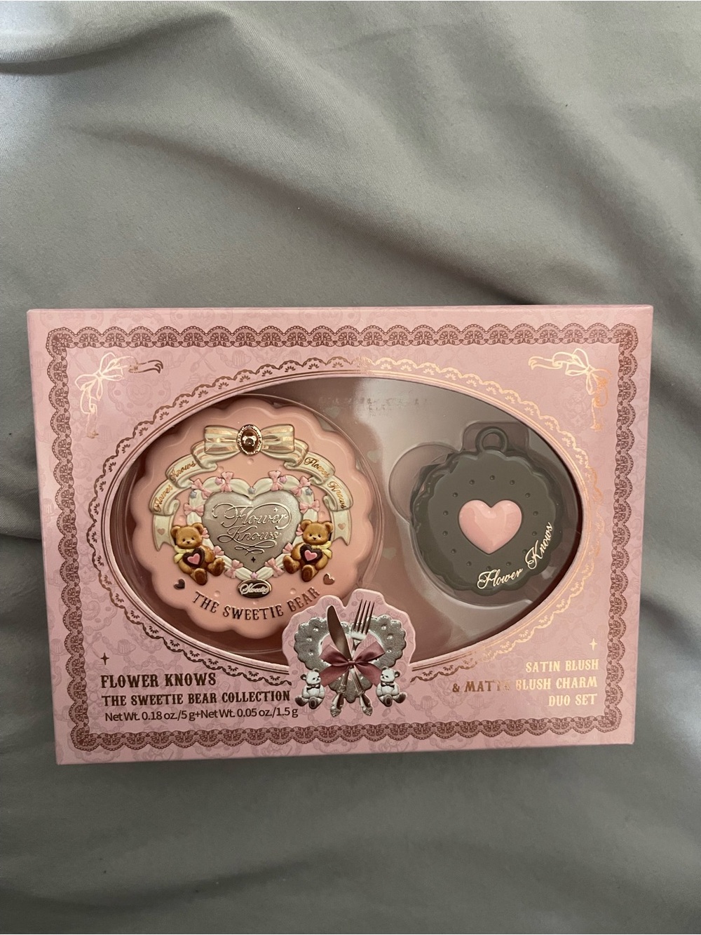 Flower Knows The Sweetie Bear Satin Blush Duo - Pink